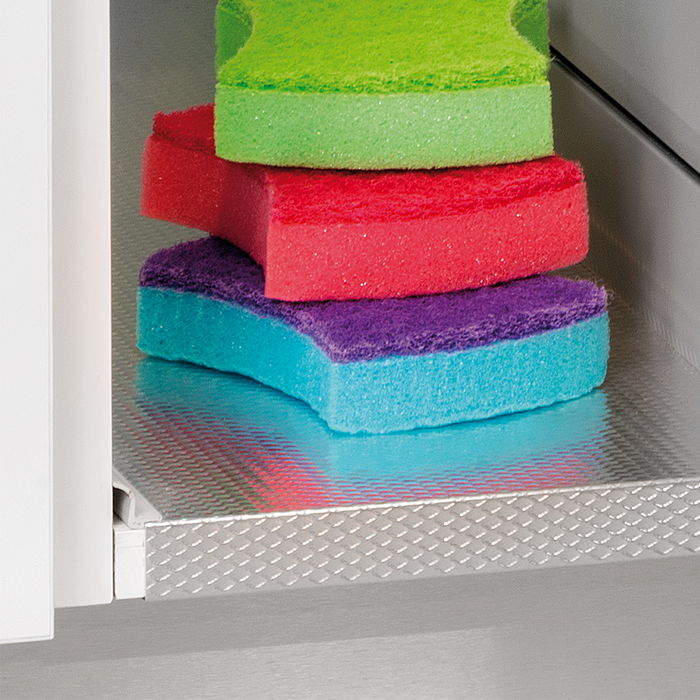 Emuca Protecteur de fond pour meuble de cuisine, 16mm, module 600mm, 568x580mm, Plastique et Aluminium, Aluminium naturel