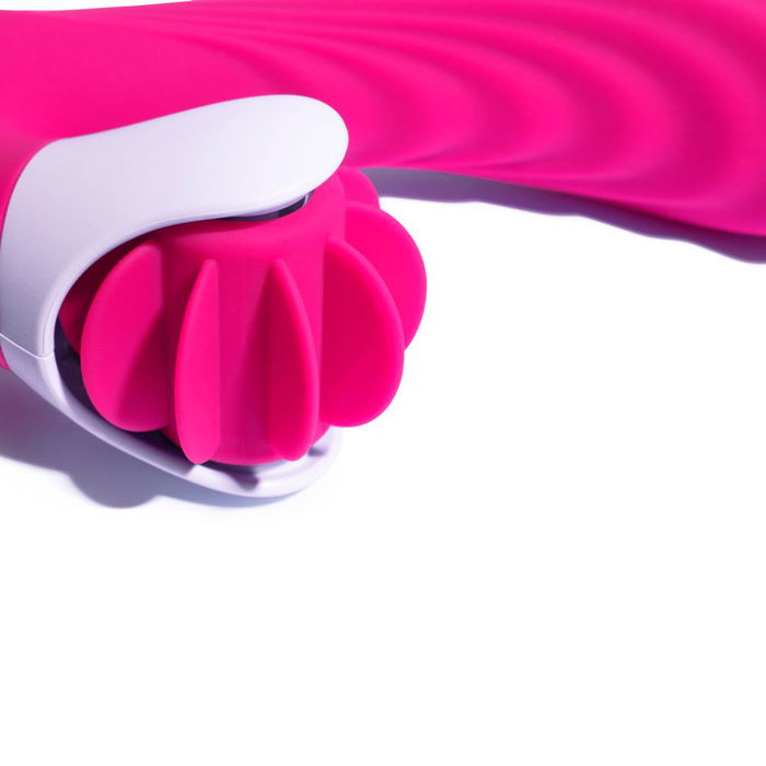 Platanomelón Vibrador conejito LYO Fucsia double stimulation clitoridienne et vaginale rechargeable USB