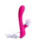 Platanomelón Vibrador conejito LYO Fucsia double stimulation clitoridienne et vaginale rechargeable USB