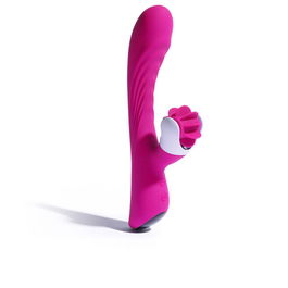 Platanomelón Vibrador conejito LYO Fucsia double stimulation clitoridienne et vaginale rechargeable USB