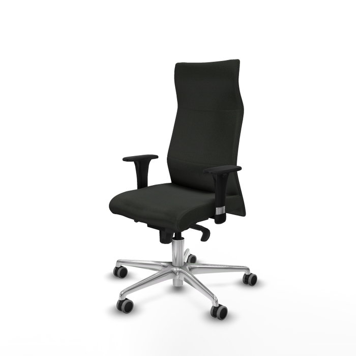 Piqueras Y Crespo Fauteuil Albacete Noir avec mécanisme synchrone et base aluminium