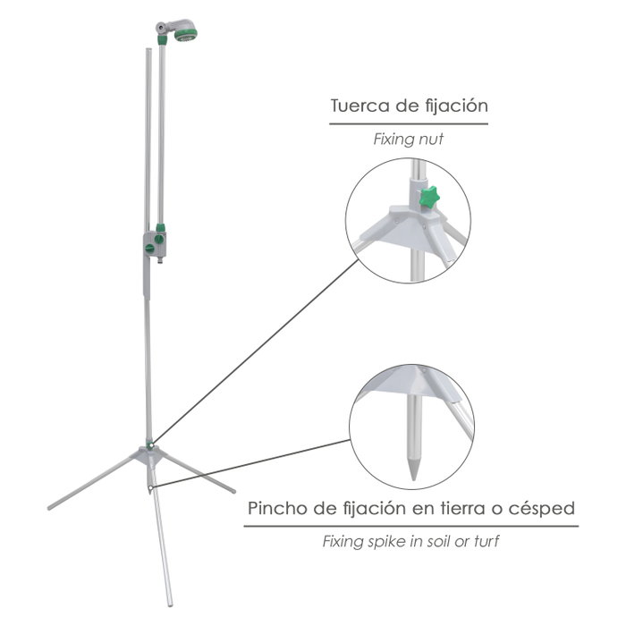 WOLFPACK LINEA PROFESIONAL Douche de jardin portable Saturnia avec trépied