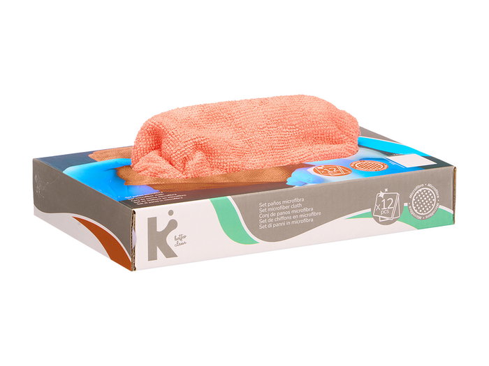 ARTE REGAL Lot de 12 chiffons en microfibre orange 30x23cm