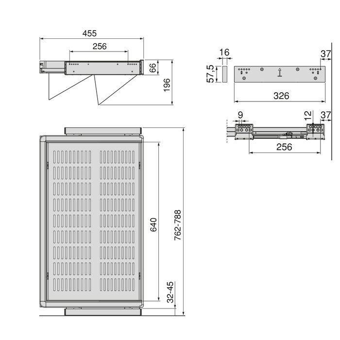 Emuca Kit de range-chaussures extractible pour armoires Quartz, réglable, module 800mm, Acier, aluminium et plastique, Titane Emuca Kit de range-chaussures extractible pour armoires Quartz, réglable, module 800mm, Acier, aluminium et plastique, Titane