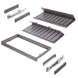 Emuca Kit de range-chaussures extractible pour armoires Quartz, réglable, module 800mm, Acier, aluminium et plastique, Titane