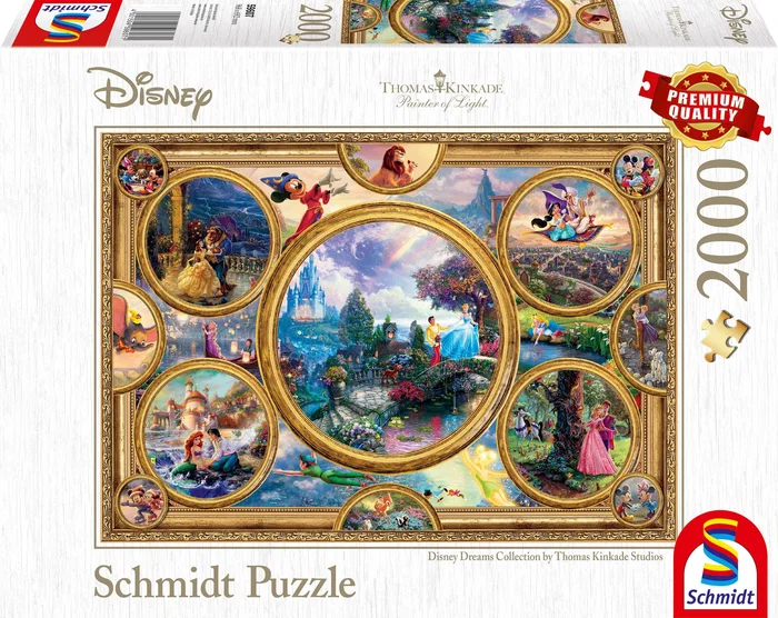 Schmidt Spiele - Puzzle Disney Dreams Collection - 2000 pièces - À partir de 14 ans - Illustrations colorées des personnages Disney Schmidt Spiele - Puzzle Disney Dreams Collection - 2000 pièces - À partir de 14 ans - Illustrations colorées des personnages Disney