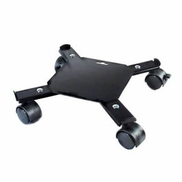 Nature - Support roulant extensible pour pots et jardinières, 4 branches en métal époxy noir mat, charge max 100 kg, longueur ajustable 34-51 cm