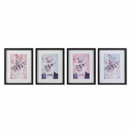 Cadre DKD Home Decor Chats (35 x 2,5 x 45 cm) (35 x 2 x 45 cm) (4 Unités)