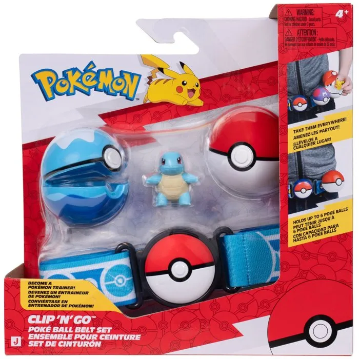 Pokemon Ceinture Poké Ball avec figurine Carapuce et 2 Poké Balls Pokemon Ceinture Poké Ball avec figurine Carapuce et 2 Poké Balls