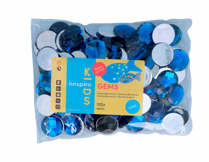 Innspiro Gemmes décoratives acryliques cercle bleu 25mm 100u. approx. (nouveau) vestimentaire