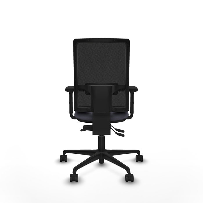 Chaise Bormate Asynchrone tissu Gris foncé Maille Noir Base en nylon noir Accoudoir 2D Sans appui-tête Roulettes 65mm nylon