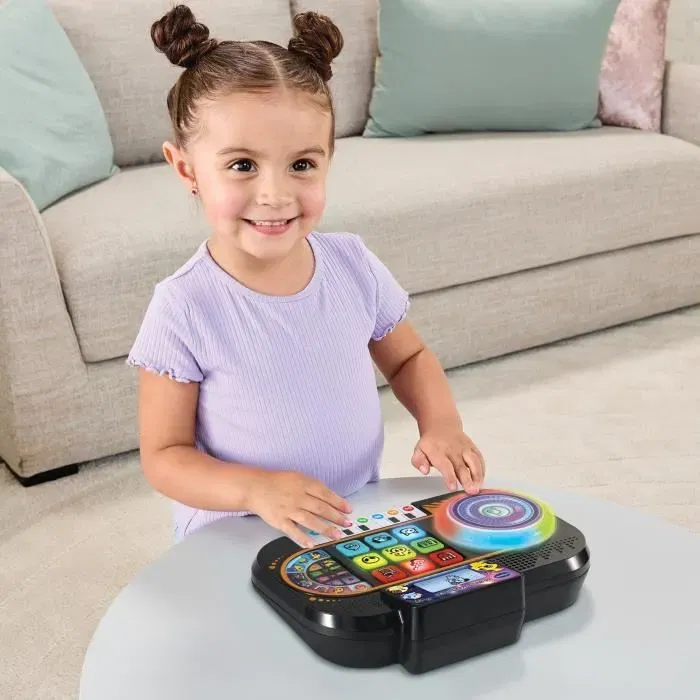 Vtech DJ Studio Magic Light - Platine musicale éducative pour enfants de 3 à 7 ans avec 8 touches piano, disque à scratcher et pad lumineux - 9 chansons et 27 mélodies