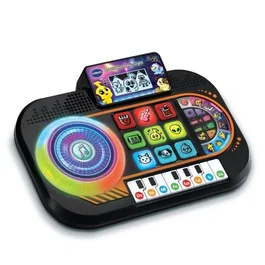 VTech DJ Studio Magic Light - Platine musicale interactive pour enfant 3 à 7 ans avec 8 touches piano, disque à scratcher, pad lumineux, 9 chansons et 27 mélodies