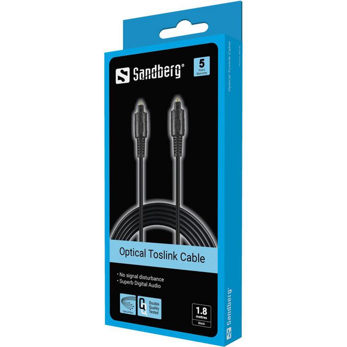 Sandberg Câble optique Toslink-Toslink, 1,8 m