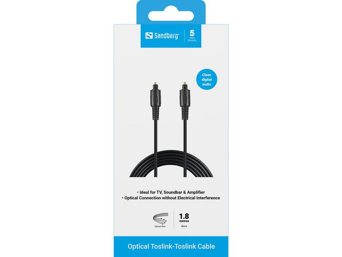 Sandberg Câble Optique Toslink-Toslink 1,8 m
