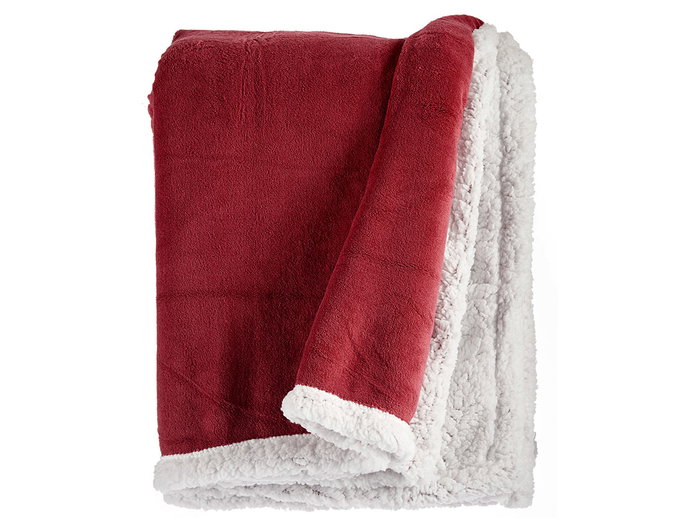 Giftdecor Manta Coral et Sherpa 130 x 170 cm Rose (Set de 6)