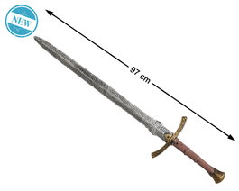 Épée Viking Longue 97 cm avec Poignée Dorée pour Guerrier Nordique