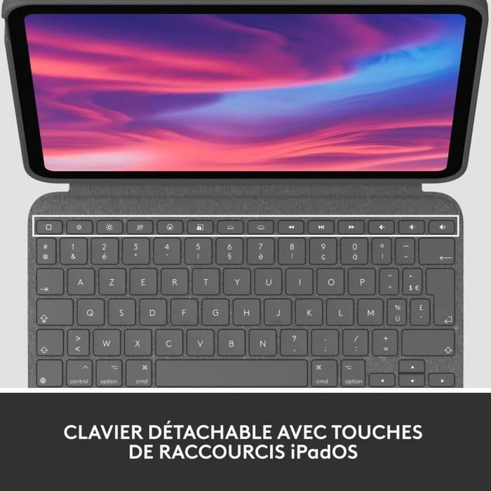 Logitech Combo Touch Étui clavier AZERTY Gris pour iPad (10e génération) Logitech Combo Touch Étui clavier AZERTY Gris pour iPad (10e génération)