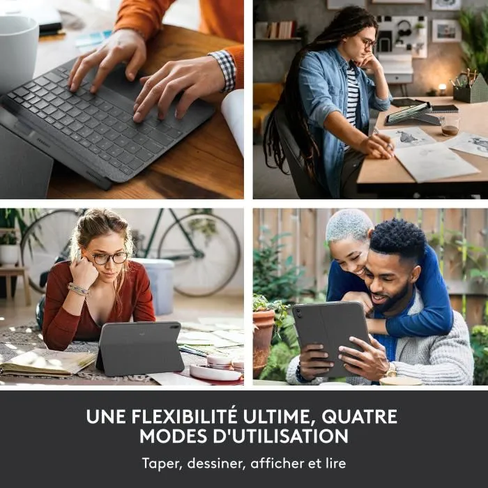 Logitech Combo Touch Étui Clavier avec Trackpad Détachable AZERTY pour iPad 10ᵉ Génération (Gris) Logitech Combo Touch Étui Clavier avec Trackpad Détachable AZERTY pour iPad 10ᵉ Génération (Gris)