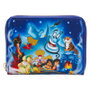 LOUNGEFLY Porte-cartes Disney Aladdin 30e Anniversaire en cuir végan avec fermeture à zip et détails dorés