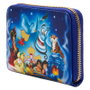LOUNGEFLY Porte-cartes Disney Aladdin 30e Anniversaire en cuir végan avec fermeture à zip et détails dorés