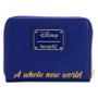 LOUNGEFLY Porte-cartes Disney Aladdin 30e Anniversaire en cuir végan avec fermeture à zip et détails dorés