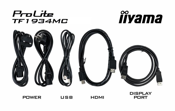 iiyama ProLite TF1934MC-B7X Écran tactile Open Frame 19" IPS 1280x1024 350cd/m² tactile capacitif verre résistance IP65 HDMI DisplayPort VGA