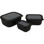 Mepal Cirqula Set de 3 Bols Multi-Usage Rectangulaires, Nordic Black