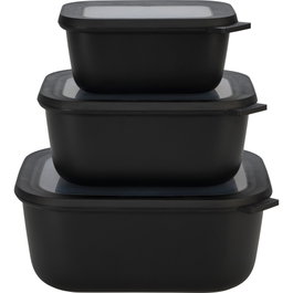 Mepal Cirqula Set de 3 Bols Multi-Usage Rectangulaires, Nordic Black