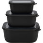 Mepal Cirqula Set de 3 Bols Multi-Usage Rectangulaires, Nordic Black