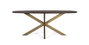 GINER Y COLOMER - Table de salle à manger ovale en bois d'acacia et métal doré, plateau chêne noir 200 cm