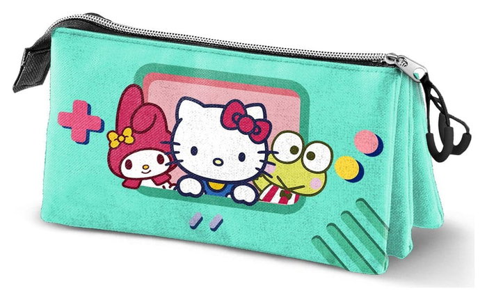 Karactermania Trousse Triple Hello Kitty Videogame Turquoise Karactermania Trousse Triple Hello Kitty Videogame Turquoise