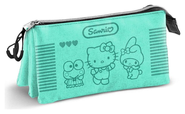 Karactermania Trousse Triple Hello Kitty Videogame Turquoise Karactermania Trousse Triple Hello Kitty Videogame Turquoise