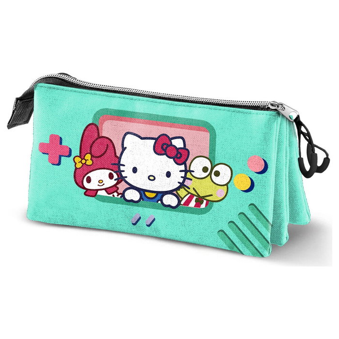 Karactermania Trousse Triple Hello Kitty Videogame Turquoise Karactermania Trousse Triple Hello Kitty Videogame Turquoise