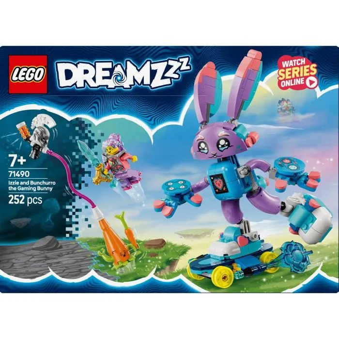 LEGO DREAMZzz 71490 Izzie et Bunchurro le Lapin Gamer - Jouet de Construction 3-en-1 avec Minifigurine - 252 Pièces - A Partir de 7 Ans