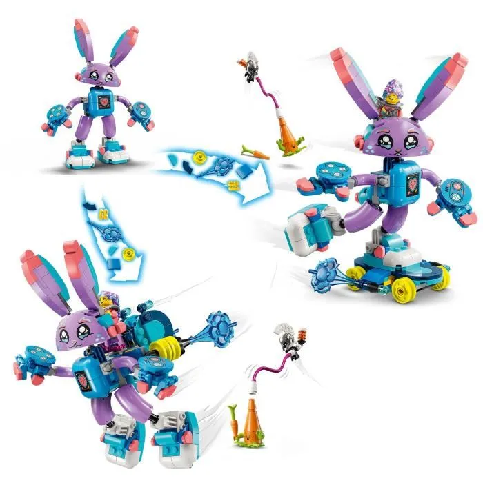 LEGO DREAMZzz 71490 Izzie et Bunchurro le Lapin Gamer - Jouet de Construction 3-en-1 avec Minifigurine - 252 Pièces - A Partir de 7 Ans