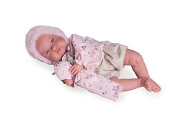 Antonio Juan Muñeca Mi primer Reborn Alejandra - Poupée reborn avec doudou 52 cm - Corps en tissu lesté