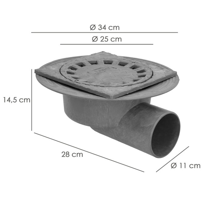 ABRISA Caldereta Sifonique PVC Horizontale 250x250/110mm ABRISA Caldereta Sifonique PVC Horizontale 250x250/110mm