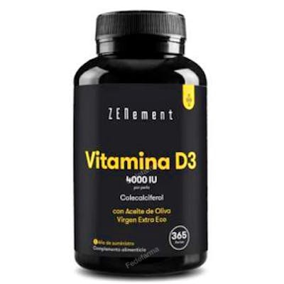 ZENEMENT Vitamine D3 avec huile d'olive, 365 perles ZENEMENT Vitamine D3 avec huile d'olive, 365 perles