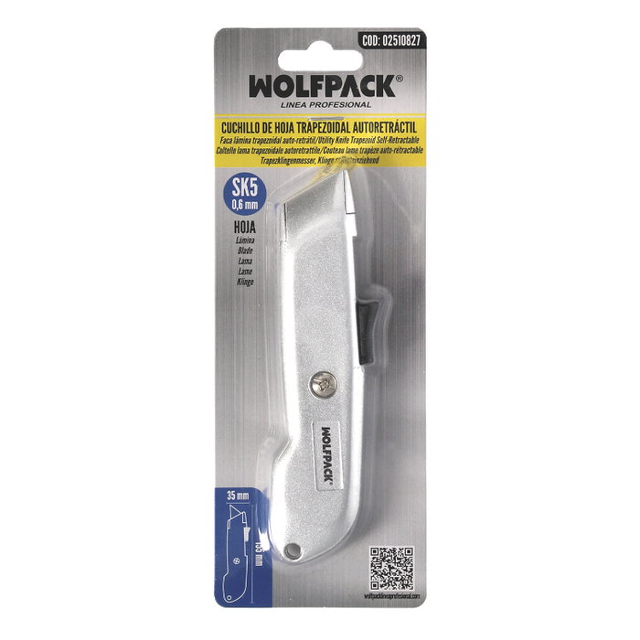 WOLFPACK LINEA PROFESIONAL Cutter autoretractable lame acier SK5