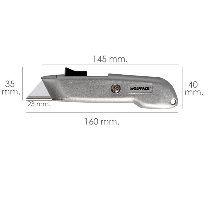 WOLFPACK LINEA PROFESIONAL Cutter autoretractable lame acier SK5