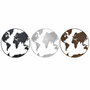 DKD Home Decor Décoration murale Métal Mappemonde (3 pcs)