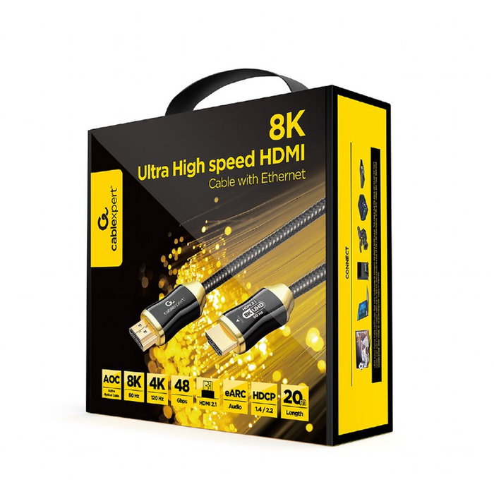 Câble HDMI GEMBIRD CCBP-HDMI8K-AOC-20M Noir 20 m Câble HDMI GEMBIRD CCBP-HDMI8K-AOC-20M Noir 20 m