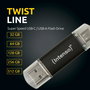 Clé USB INTENSO Twist Line 256 GB Anthracite (2 Unités)