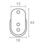 Edm Support pour tube de penderie ovale Sta06, finition aluminium, 2 pièces