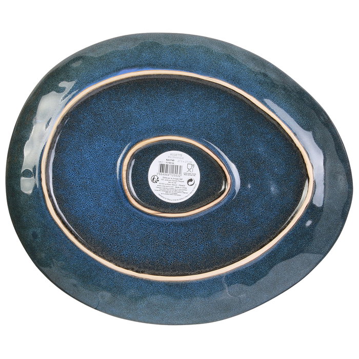 Home Deco Factory Plat en Grès Bleu NATURAL 28x23 cm
