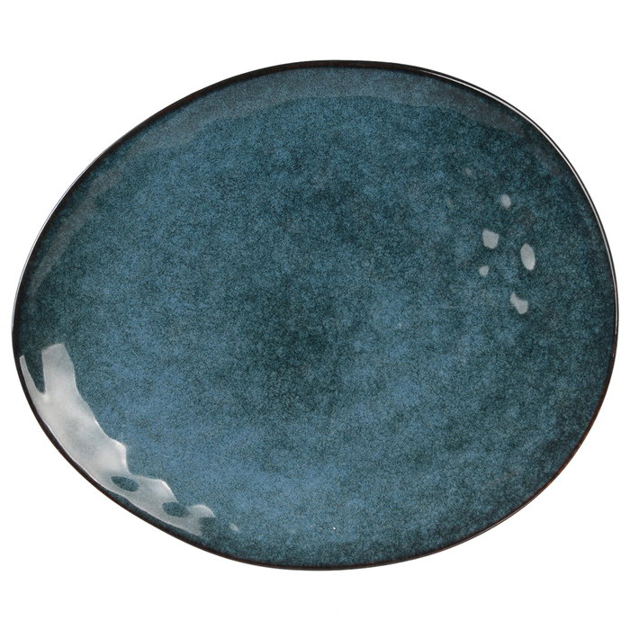 Home Deco Factory Plat en Grès Bleu NATURAL 28x23 cm