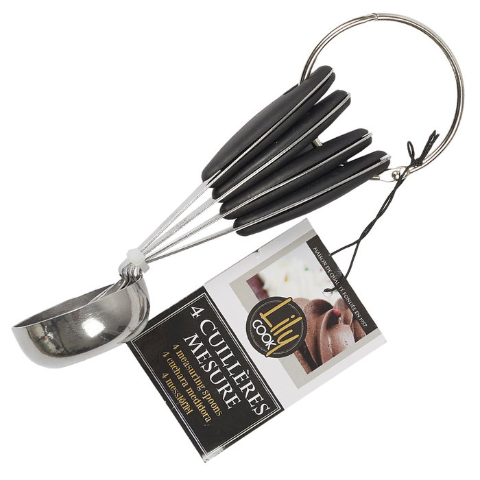 Lily Cook Jeu de 4 cuillères doseuses en acier inoxydable