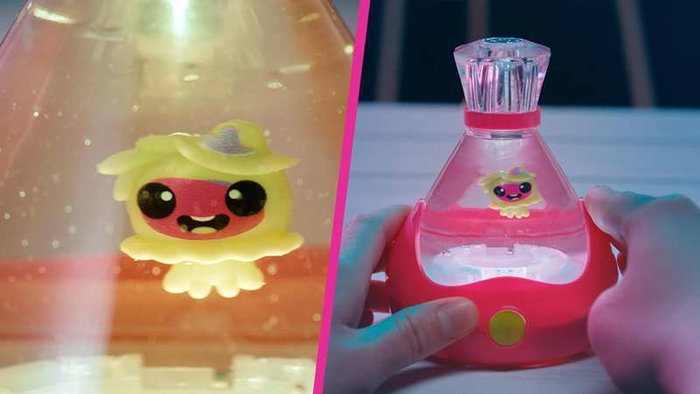 Bizak Fizzy Pets - Animal aquatique, bouteille magique qui révèle une adorable mascotte en ajoutant de l'eau, avec sons et lumières, pour enfants dès 5 ans