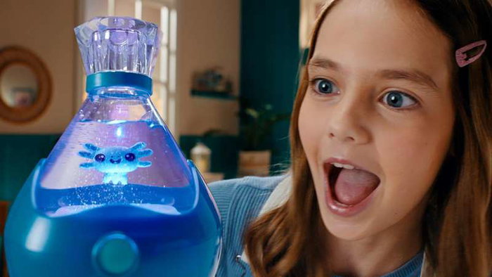 Bizak Fizzy Pets - Animal aquatique, bouteille magique qui révèle une adorable mascotte en ajoutant de l'eau, avec sons et lumières, pour enfants dès 5 ans